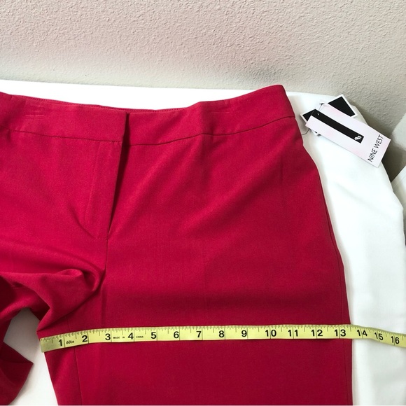 Nine West Waist Band Skinny Leg Crimson Red Versatile Stretch Pants Trousers 14 - Picture 14 of 15